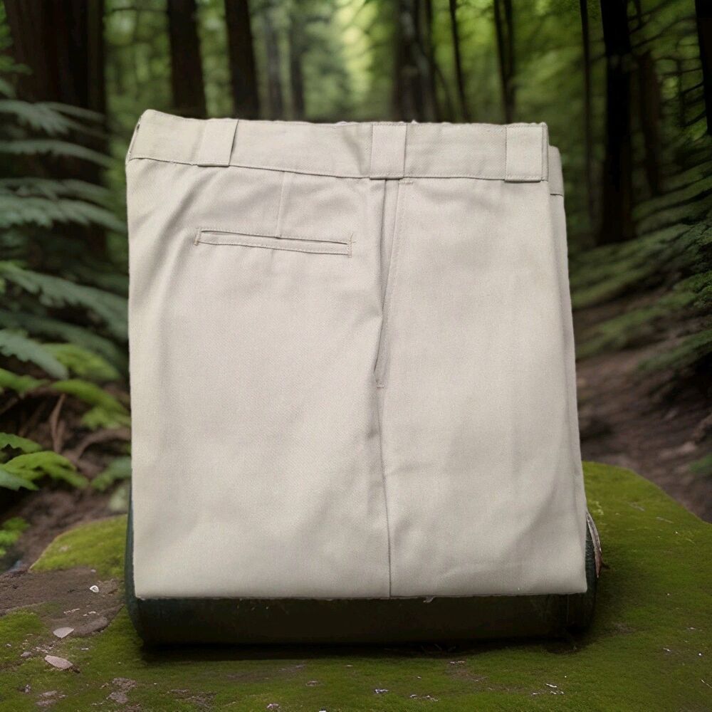 LL BEAN CHINO WORK PANTS FLAT FRONT KHAKI COLOR 38X31(36X30 ACTUAL) EUC USA